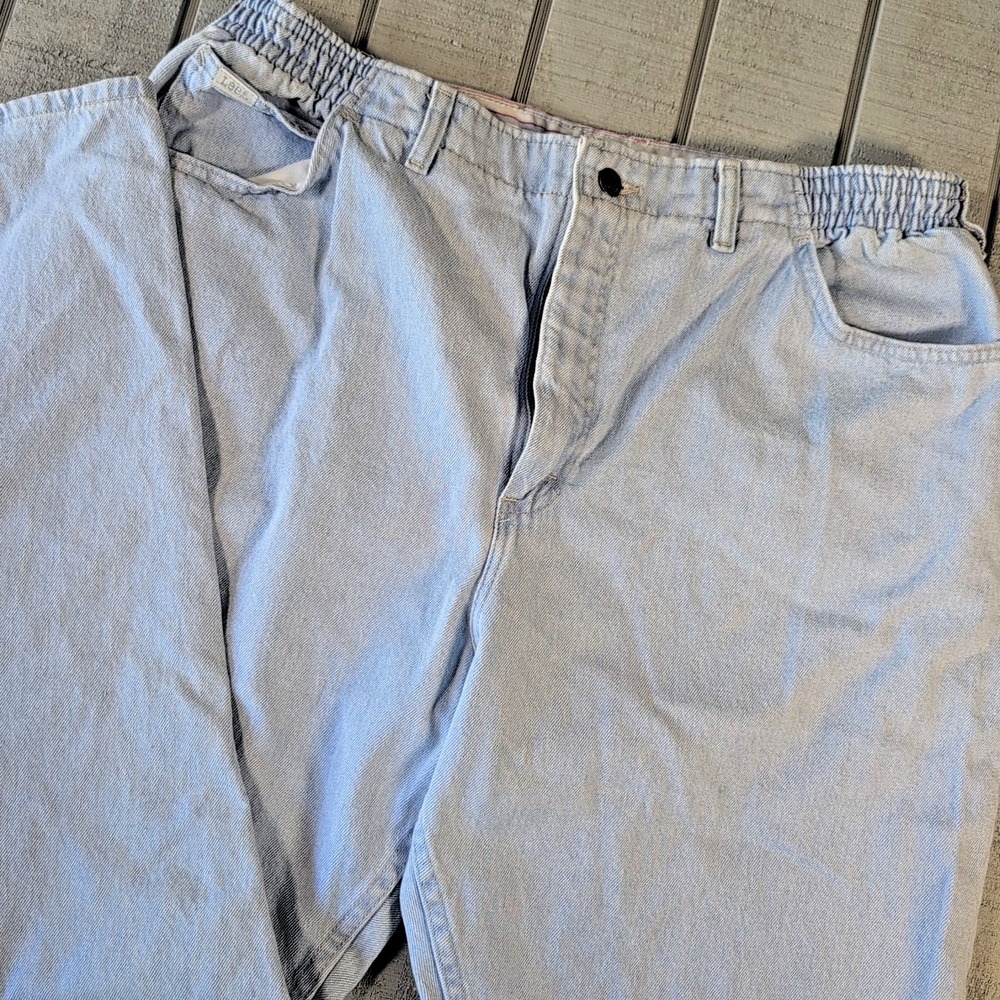 VTG Lee Mom Jeans Women's Size 22 Light Blue Denim Elastic‎ Stretch High Waist